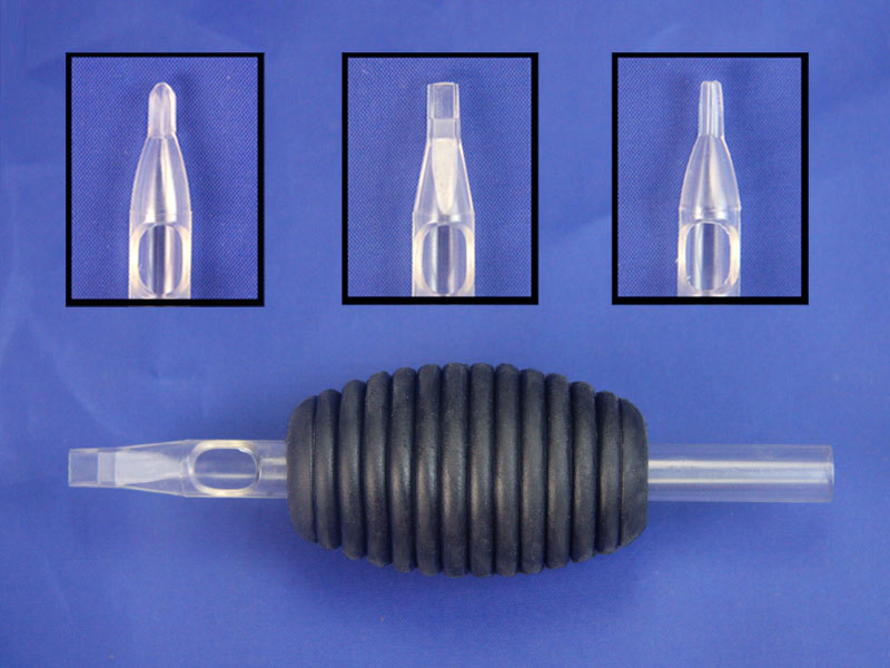 Black Rubber Gripped clear Disposable Tubes
