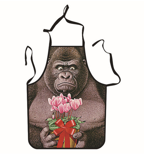 Gorilla and flower Unique Tattoo Apron