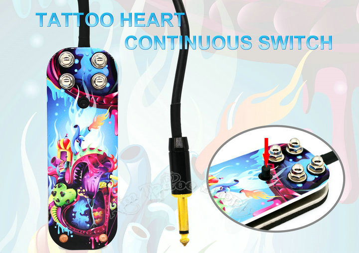 Premium Tattoo Heart Continuous Working Tattoo Foot Switch(Pedal),FC048,Aim  Tattoo Equipment Factory