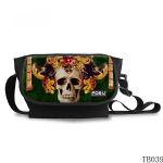 Vintage Skull Messenger Bag Green