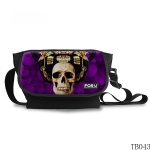 Tattoo Skull Messenger Bag Purple